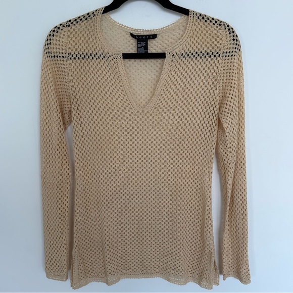 Theory Sweaters - Theory Open Knit Crochet Sweater